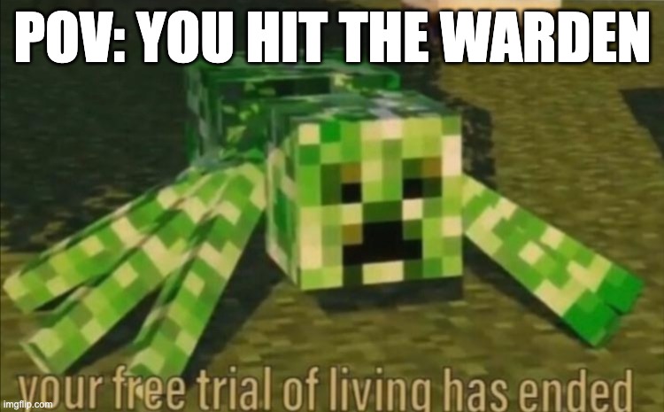 Your Free Trial of Living Has Ended | POV: YOU HIT THE WARDEN | image tagged in your free trial of living has ended | made w/ Imgflip meme maker