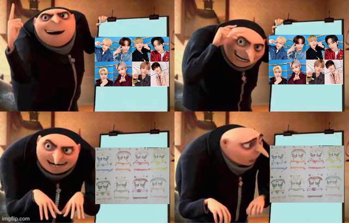 Gru's Plan Meme | image tagged in memes,gru's plan,stray kids,kpop,skz | made w/ Imgflip meme maker