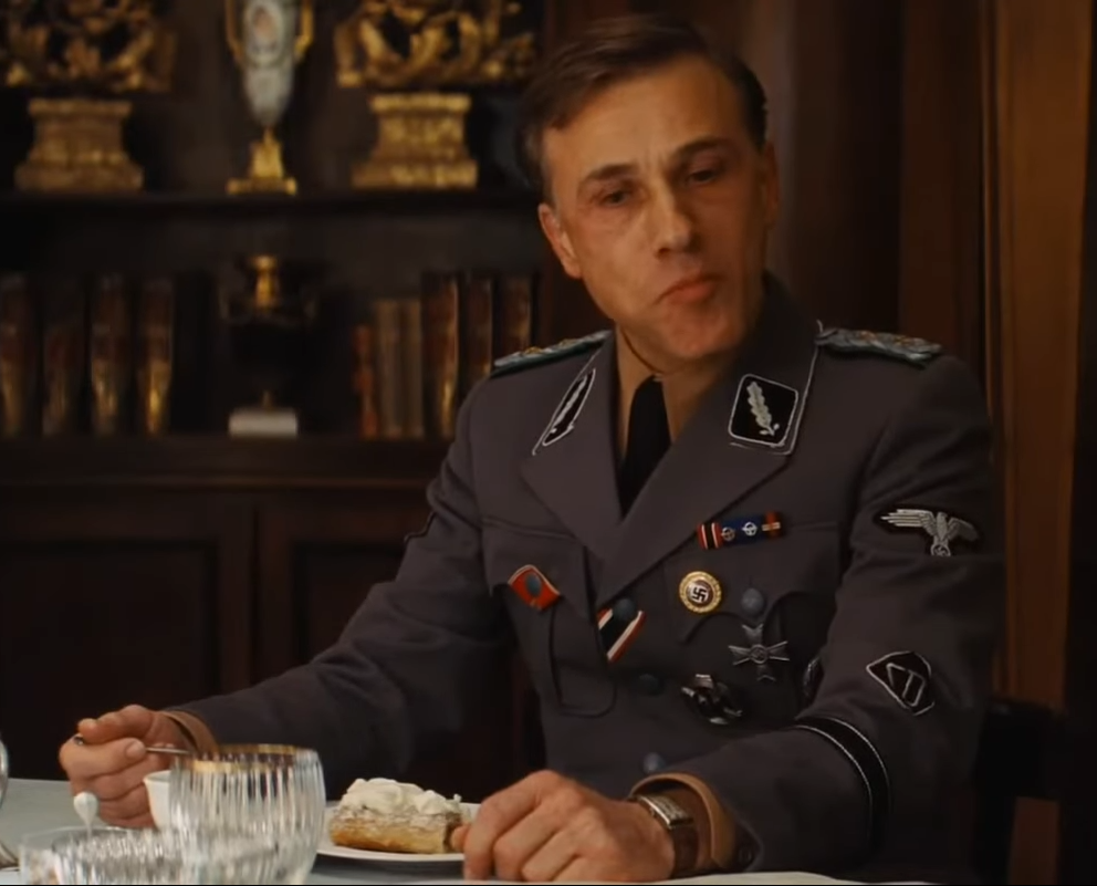 Hans Landa eating Blank Meme Template