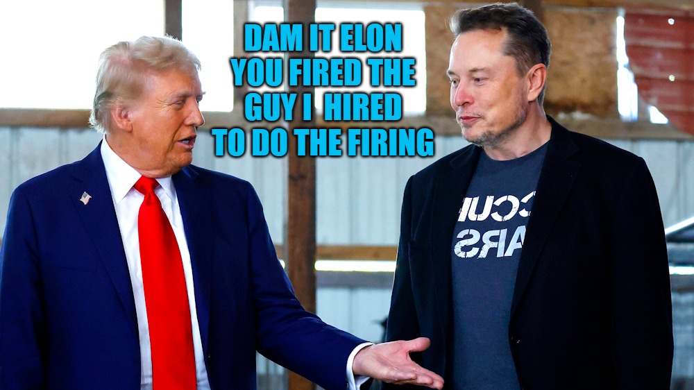 DAM IT ELON YOU FIRED THE GUY I  HIRED TO DO THE FIRING | made w/ Imgflip meme maker