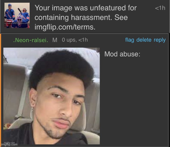 :( | image tagged in mod abuse | made w/ Imgflip meme maker