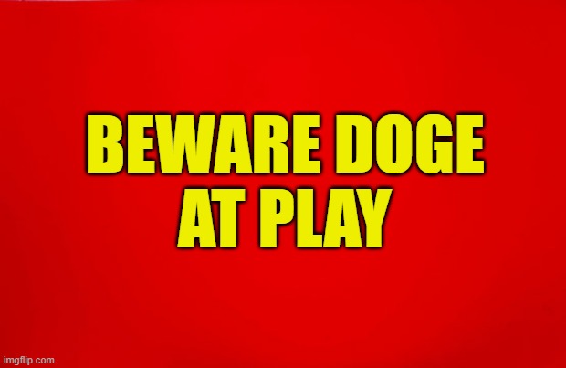 DOGE at play | BEWARE DOGE
AT PLAY | image tagged in doge,elon musk,government corruption,maga,donald trump,trump | made w/ Imgflip meme maker