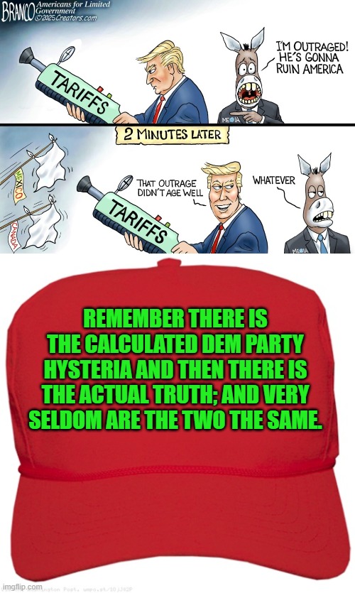 Reality over leftist politics and ideology. | REMEMBER THERE IS THE CALCULATED DEM PARTY HYSTERIA AND THEN THERE IS THE ACTUAL TRUTH; AND VERY SELDOM ARE THE TWO THE SAME. | image tagged in yep | made w/ Imgflip meme maker