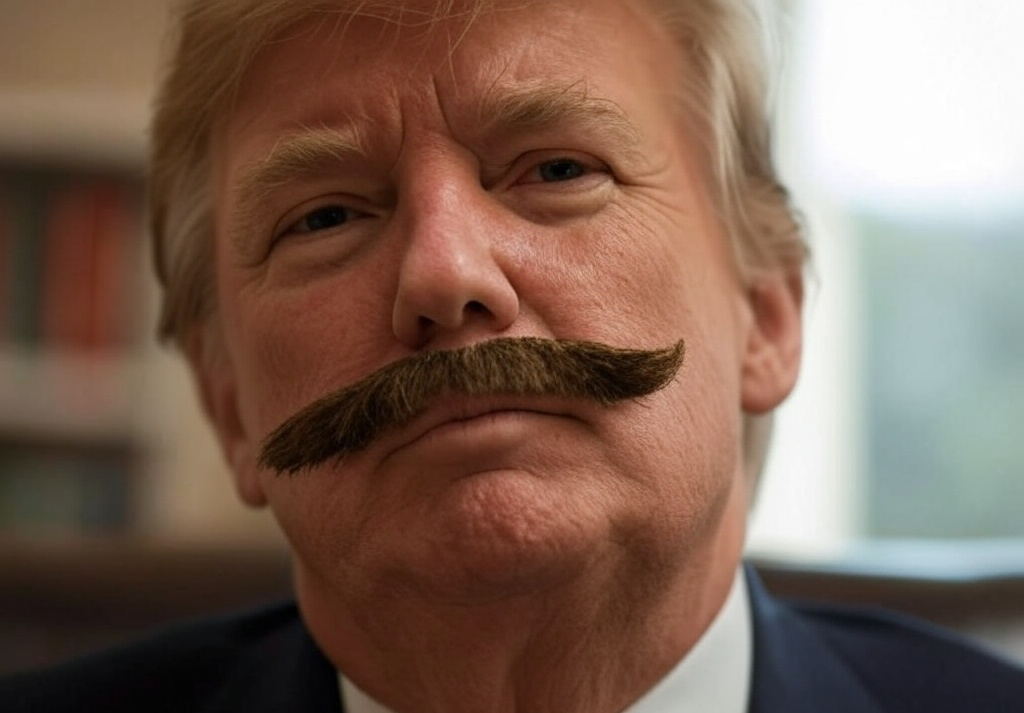 Donald Trump Dirty Sanchez mustache Putin Blank Meme Template