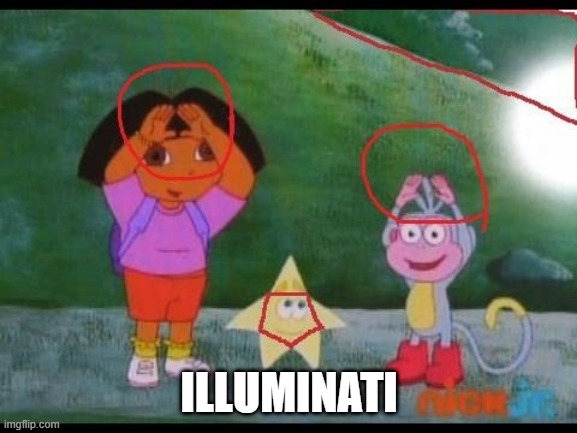 Dora is Evil | ILLUMINATI | image tagged in illuminati,dora the explorer | made w/ Imgflip meme maker