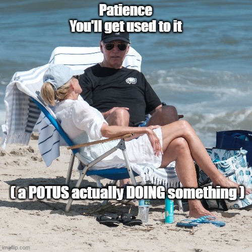 Patience
You'll get used to it ( a POTUS actually DOING something ) | made w/ Imgflip meme maker