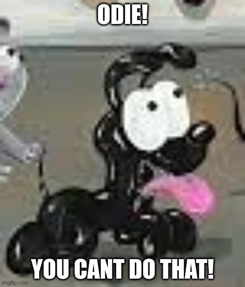 ODIE THIS IS NOT THE 40s!!! | ODIE! YOU CANT DO THAT! | image tagged in black odie | made w/ Imgflip meme maker