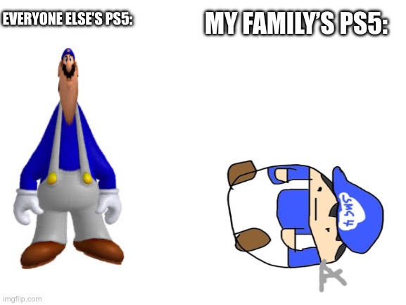 We have our PS5 tilted sideways | MY FAMILY’S PS5:; EVERYONE ELSE’S PS5: | image tagged in smg4,playstation,what | made w/ Imgflip meme maker