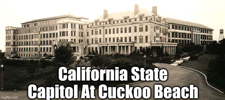 Sanitarium | California State Capitol At Cuckoo Beach | image tagged in sanitarium | made w/ Imgflip meme maker