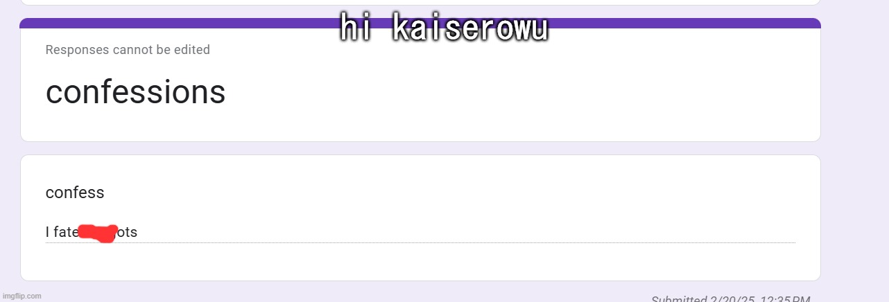 hi kaiserowu | made w/ Imgflip meme maker