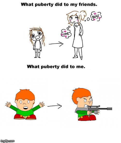 Pico's personality change | image tagged in what puberty did to me,pico,pico's school,memes,funny,newgrounds | made w/ Imgflip meme maker