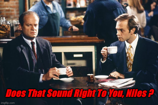 Frasier Nervosa | Does That Sound Right To You, Niles ? | image tagged in frasier nervosa | made w/ Imgflip meme maker