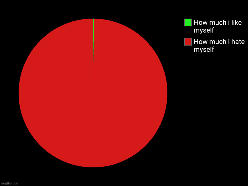 How much i hate myself, How much i like myself | image tagged in charts,pie charts,cantescapesadness,help,me,please | made w/ Imgflip chart maker