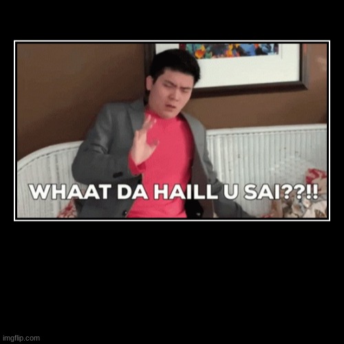 whaat the hail u sai | image tagged in funny,demotivationals | made w/ Imgflip demotivational maker