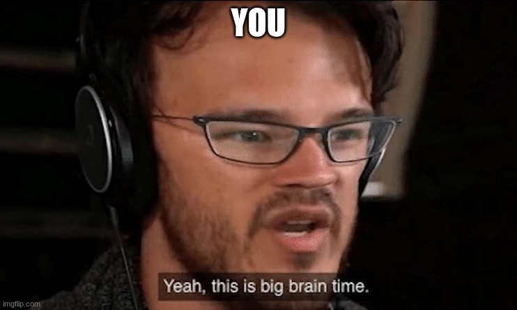 Big Brain Time | YOU | image tagged in big brain time | made w/ Imgflip meme maker