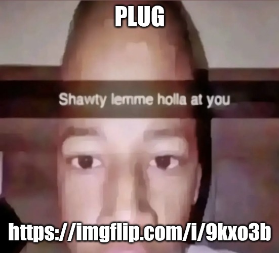 someone copy and paste it into comments im comment banned | PLUG; https://imgflip.com/i/9kxo3b | image tagged in shawty lemme holla at you | made w/ Imgflip meme maker