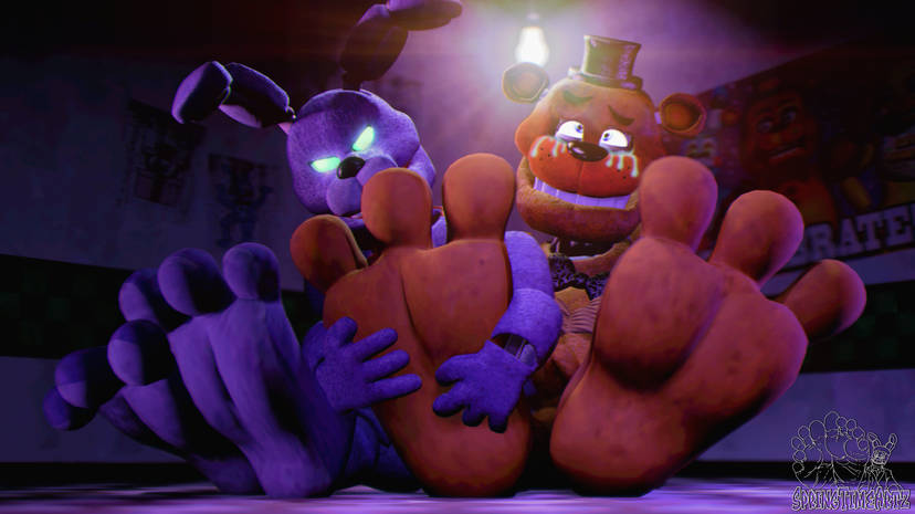 High Quality Bonnie tickling Freddy Blank Meme Template