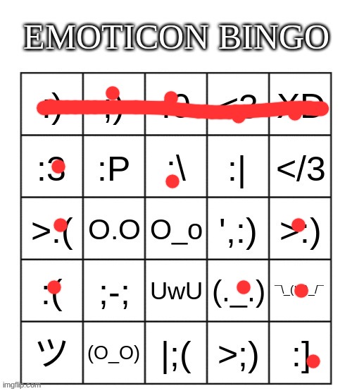 yay | image tagged in emoticon bingo | made w/ Imgflip meme maker