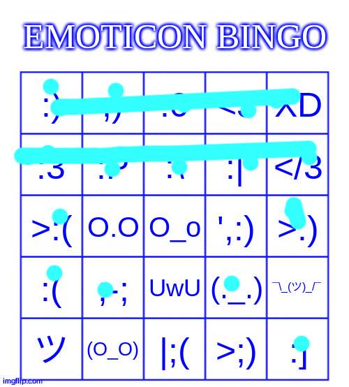 emoticon bingo | image tagged in emoticon bingo | made w/ Imgflip meme maker