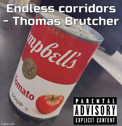 Sick ass tomato soup can | Endless corridors - Thomas Brutcher | image tagged in sick ass tomato soup can | made w/ Imgflip meme maker