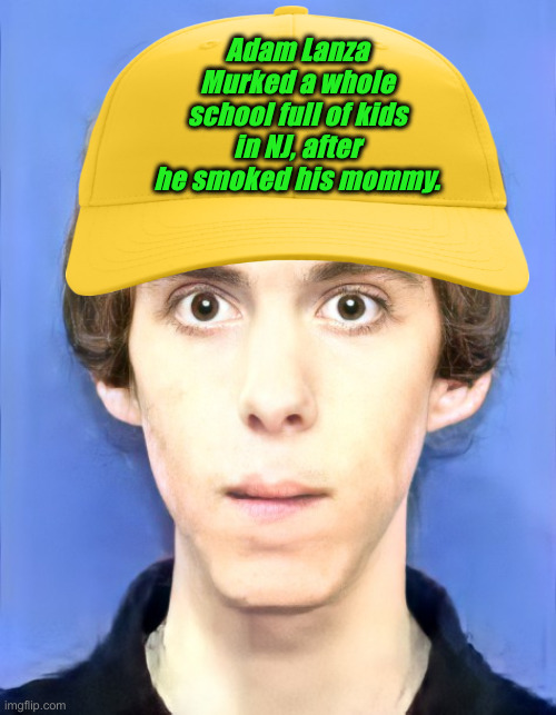 Mass shooter Adam Lanza in Sandy Hook school | Adam Lanza
Murked a whole school full of kids in NJ, after he smoked his mommy. | image tagged in mass shooter adam lanza in sandy hook school | made w/ Imgflip meme maker