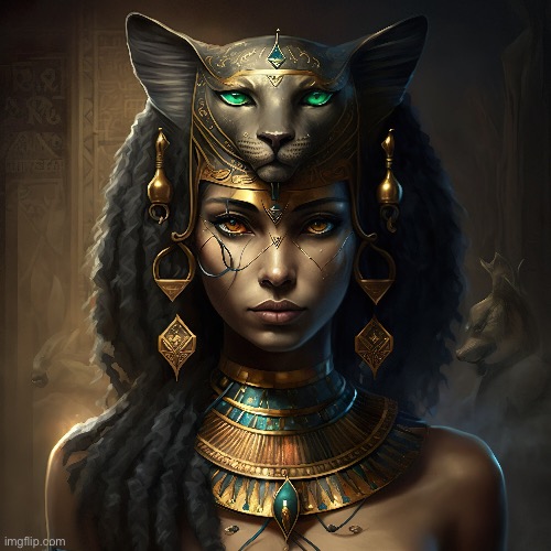 Egyptian cat goddess, Bastet | image tagged in ancient egypt | made w/ Imgflip meme maker