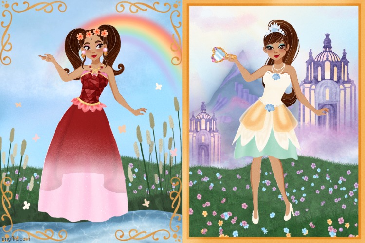 Hero 108 - Princess Malicha and Princess Yaz | image tagged in hero 108,yaz,malicha,yasmin,latina princess,hispanic princess | made w/ Imgflip meme maker