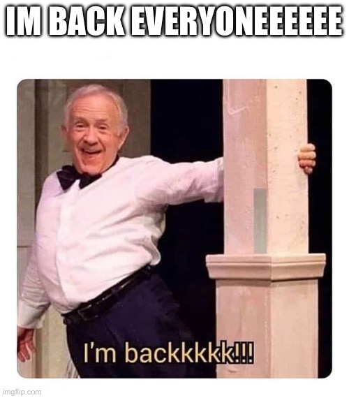 I’m backkkkk | IM BACK EVERYONEEEEEE | image tagged in i m backkkkk | made w/ Imgflip meme maker