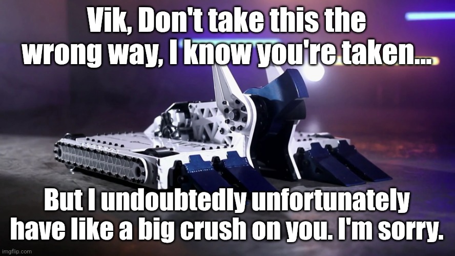 Killing myself | Vik, Don't take this the wrong way, I know you're taken... But I undoubtedly unfortunately have like a big crush on you. I'm sorry. | image tagged in biteforce | made w/ Imgflip meme maker