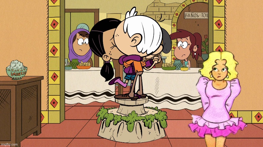 Jennifer Is Shy About Ronniecoln Kissing | image tagged in lincoln loud,the loud house,ronnie anne santiago,nickelodeon,mexican,romantic | made w/ Imgflip meme maker