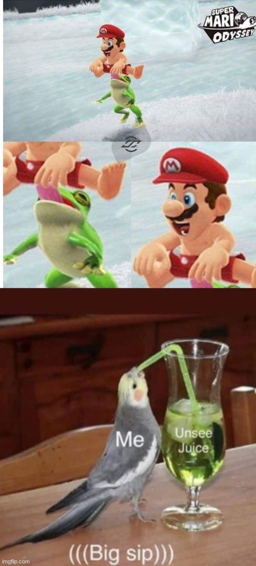 Mario enjoys this | image tagged in meme,evil frog | made w/ Imgflip meme maker