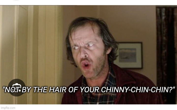 "NOT BY THE HAIR OF YOUR CHINNY-CHIN-CHIN?" | made w/ Imgflip meme maker