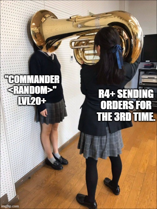 girl with horn | R4+ SENDING ORDERS FOR THE 3RD TIME. "COMMANDER <RANDOM>"
LVL20+ | image tagged in girl with horn,lastwar,last war | made w/ Imgflip meme maker