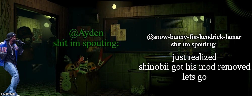 snow bunny and ayden shared temp | just realized shinobii got his mod removed
lets go | image tagged in snow bunny and ayden shared temp | made w/ Imgflip meme maker