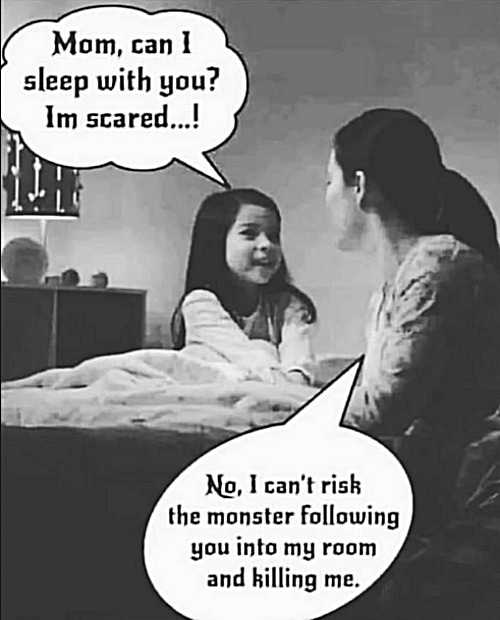 Learning to face the monsters on your own | image tagged in memes,middle school | made w/ Imgflip meme maker