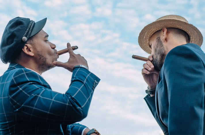 High Quality two guys smoking Blank Meme Template