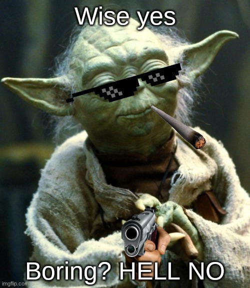 Sorry if you don't like my meme, NOT | Wise yes; Boring? HELL NO | image tagged in memes,star wars yoda | made w/ Imgflip meme maker