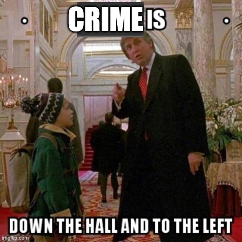 New stream, please take 5 seconds and check the comments. Thanks! | CRIME | image tagged in fun stream is down the hall to the left | made w/ Imgflip meme maker