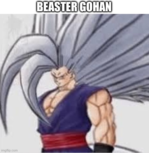 B e a s t e r  g o h a n | BEASTER GOHAN | image tagged in gohan,anime,funny | made w/ Imgflip meme maker