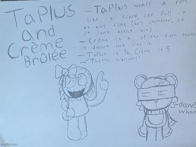 Taplus and Crème Brûlée doodles | made w/ Imgflip meme maker