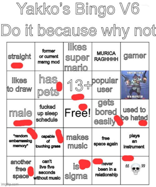 Yakko’s Bingo V6 | image tagged in yakko s bingo v6 | made w/ Imgflip meme maker