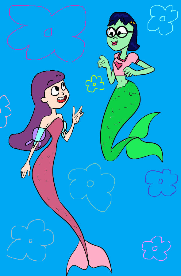 cartoon mermaids Blank Meme Template