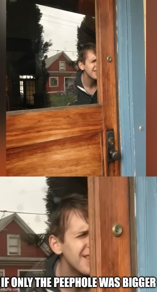 WHAT'S WRONG WITH THE WINDOW? | IF ONLY THE PEEPHOLE WAS BIGGER | image tagged in fail,you had one job,stupid people | made w/ Imgflip meme maker