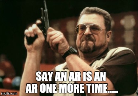 Am I The Only One Around Here Meme | SAY AN AR IS AN AR ONE MORE TIME..... | image tagged in memes,am i the only one around here | made w/ Imgflip meme maker