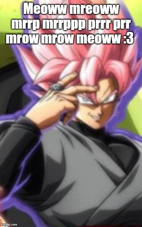 Smart goku black | Meoww mreoww mrrp mrrppp prrr prr mrow mrow meoww :3 | image tagged in smart goku black | made w/ Imgflip meme maker