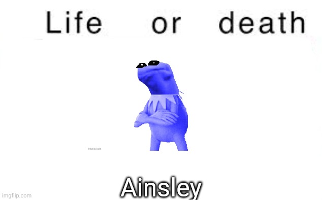 Life or death | Ainsley | image tagged in life or death,msmg,memes | made w/ Imgflip meme maker