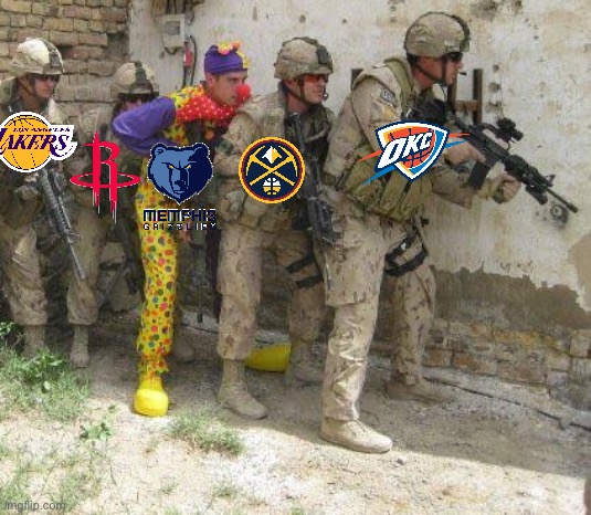 NBA Western Conference Standings | image tagged in army clown | made w/ Imgflip meme maker