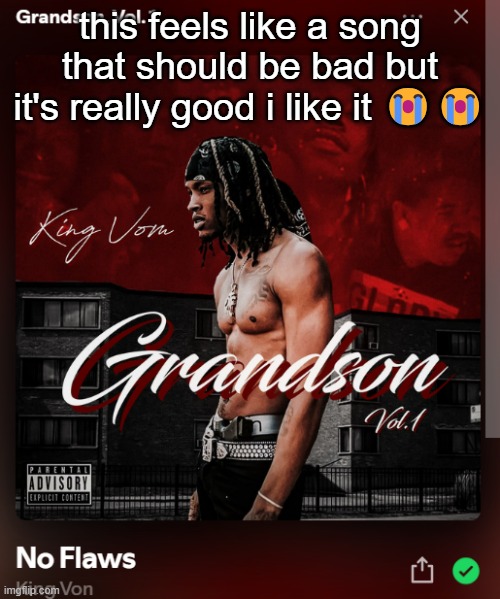 this feels like a song that should be bad but it's really good i like it 😭😭 | made w/ Imgflip meme maker