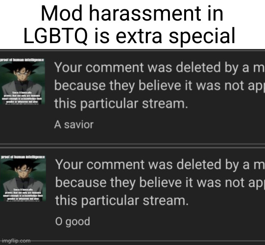 I get i only make fun of stream but I didn't do anything | Mod harassment in LGBTQ is extra special | image tagged in lgbtq,mod harassment,mod abuse,funy | made w/ Imgflip meme maker