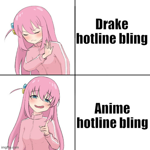 anime hotline bling | Drake hotline bling; Anime hotline bling | image tagged in anime hotline bling | made w/ Imgflip meme maker